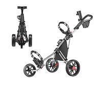 Caddytek CaddyLite 11.5 V3 3 Wheel Golf Push Cart - SuperLite Deluxe, Lightweight, Easy To Fold Caddy Cart Pushcart, Silver