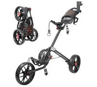 CaddyTek Unisex V2 Deluxe Quad-Fold Golf Push Cart, CaddyLite 15.3 Version 2 - Black, Black