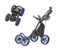 Caddytek 4 Wheel Golf Push Cart - Caddycruiser One Version 8 1-Click Folding Trolley - Lightweight, Compact Pull Caddy Cart, Easy to Open