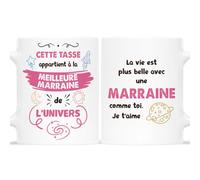 Cadeau Plus Mug "Veux Tu Être Ma Super Marraine?" - Godmother Gift - Original Christening Gift, Model #2