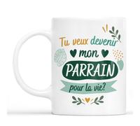 Cadeau Plus Mug "Veux Tu Être Mon Super Parrain?" - Godfather Gift, Original Christening Gift, Model #2