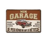 Cadeau Plus Vintage Metal Plaque My Garage My Tools My Tools - My Rules - Garage Daddy, Vintage Frame, Dad Garage, Christmas Garage Door Decoration, Garage Decoration (Model 5)