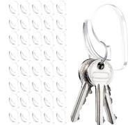cadelon 40 Pcs Bullhorn Clear Sticky Hooks, No Drill Strong Adhesive Heavy Duty Damage Free Removable, Invisible Mini Hooks for Kitchen Bathroom Tile Doors Windows Home Office Dorm