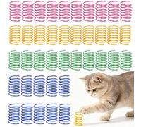 cadelon 40pcs Cat Springs Toy - Interactive Cat Toy for Indoor Cats & Kittens | Colourful Spiral Play Set to Keep Cats Fit | Safe Plastic Springs for Cats