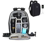 CADeN Camera Backpack Case Waterproof Shockproof DSLR bag Carry on Luggage Bag with Rain Cover Tripod Holder for Sony Canon Nikon Olympus Mirrorless Camera Lens Flash