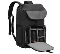 CADeN Camera Backpack, SLR DSLR Canvas Professional Photo Backpack Vintage Camera Bag 15.6 Inch Laptop Compartment Compatible with Canon Nikon Sony Pentax Lens Tripod Man Women, M8 BK, Backpack