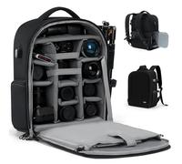 CADeN Professional Trolley Large Camera Backpack Bag for DSLR/SLR Mirrorless Camera Waterproof Camera Case Compatible with Sony Canon Nikon Camera and Lens Tripod Accessories, 2.0 XL, Black