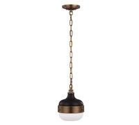 Cadence 1 Light Dome Ceiling Mini Pendant Antique Brass Black E27 Netlighting Yellow One Size