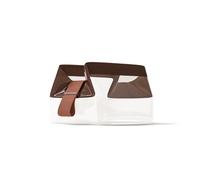 Cadence Parcel - Clear Dopp Kit with Magnetic Closure - Durable and Leak-Resistant Travel Toiletry Kit - TSA-Compliant & Modular Design - Small Hygiene Bag for Travel Essentials - 1 Qt, Chestnut