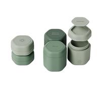 Cadence Travel Container - Core Skincare Set - Magnetic Travel Capsules - 2 Small (15.9g) and 3 Medium Capsules (37.4g) with Cleanser, Moisturizer, Serum, Makeup Remover and