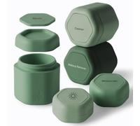 Cadence Travel Container - Core Skincare Set - Magnetic Travel Capsules - 2 Small (15.9g) and 3 Medium Capsules (37.4g) with Cleanser, Moisturizer, Serum, Makeup Remover and