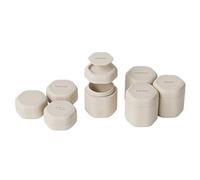 Cadence Travel Containers - Daily Routine Capsule Set - Magnetic Travel Capsules - For Shampoo, Conditioner, Body Wash, Pills, and More - 5 Flex Mediums (1.32oz) & 3 Flex Smalls (0.56oz) - Sand