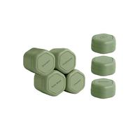 Cadence Travel Containers - Daily Routine Capsule Set - Magnetic Travel Capsules - For Shampoo, Conditioner, Body Wash, Pills, and More - 5 Flex Mediums (1.32oz) & 3 Flex Smalls (0.56oz) - Eucalyptus