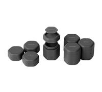 Cadence Travel Containers - Daily Routine Capsule Set - Magnetic Travel Capsules - For Shampoo, Conditioner, Body Wash, Pills, and More - 5 Flex Mediums (1.32oz) & 3 Flex Smalls (0.56oz) - Charcoal
