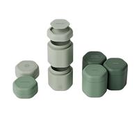 Cadence Travel Containers - Full Skincare Set - Magnetic Travel Capsules - 2 Small (0.56oz), 4 Medium Capsules (1.32oz), & Extender (1.43oz) with Multiple Labels for Better Organization - Evergreen
