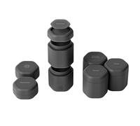 Cadence Travel Containers - Full Skincare Set - Magnetic Containers with Lids,Carry On Travel Essentials For Women/Men - 2 Small (0.56oz), 4 Medium Capsules (1.32oz), & Extender (1.43oz) - Charcoal