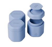 Cadence Travel Containers Haircare Capsule Set - Magnetic Containers with Lids,Carry On Travel Essentials For Women/Men - 3 Flex Mediums (1.32oz) - Shampoo, Conditioner & Comb Icon Labels - Pacific