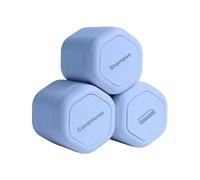 Cadence Travel Containers Haircare Capsule Set - Magnetic Containers with Lids,Carry On Travel Essentials For Women/Men - 3 Flex Mediums (1.32oz) - Shampoo, Conditioner & Comb Icon Labels - Pacific