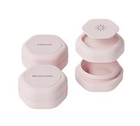 Cadence Travel Containers - Skincare Set - Magnetic Travel Capsules - for Facial Cleanser, Moisturizer, Sunscreen - 3 Small Capsules (0.56oz) with Cleanser, Moisturizer & Sun-Icon Labels - Petal