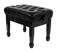 Cadenza Adjustable Leatherette Cushioned Deluxe Piano Stool - Polished Ebony FS506PE