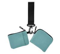 Cadet Blue Solid Color Pure Plain Women's Dual Wallets Busniess Card Cases Thin Flat Business Card Case Money Organizer with Zipper Coin Pocket for Work 2 Pcs tarjeteros para, cadet blue Solid color