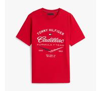 Tommy Hilfiger Unisex Short Sleeve T-Shirt TH X Cadillac F1 Varsity Graphic in Cotton, Red (Red), XL