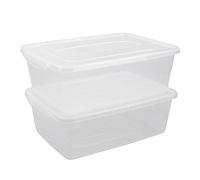 Cadineer 2-Pack 16 Liters Latch Storage Containers with Lids, Clear Plastic Box for Storage