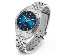 CADISEN Automatic Watch Men's NH35 Mechanical Automatic Watch Sapphire Glass Ringing Waterproof Homage, 8231 Blue, Bracelet