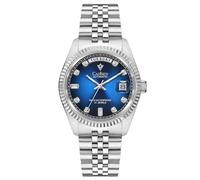 CADISEN Men's Automatic Watch with Power Reserve Automatic Sapphire Glass Waterproof 38 mm Calendar of the Days of the Week, 8229 Blue, Bracelet