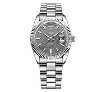 CADISEN Men's Automatic Watch with Power Reserve Automatic Sapphire Glass Waterproof Stainless Steel Strap Casual, 8215 grey, Bracelet