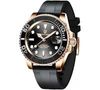 CADISEN Pagani Design Watch for Men Automatic NH35 Mechanical 100M Waterproof Stainless Steel Sapphire Glass Yacht Wristwatch Rotating Bezel 100 Meter Waterproof Automatic Watch PD-1651, (Rubber Gold