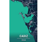 Cadiz Spain: 6x9 Lined Journal | Memory Book | Travel Journal | Diary To Record Your Thoughts | Graduation Gift | Teacher Gifts | Dark Blue and ... | For People Who Love To Travel | Cadiz Spain