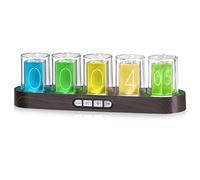 Cadmos Nixie Tube Clock.Glow Tubes Analog Clock.Creative Retro Digital Variable Color.Exquisite Desktop Decoration- Gift Idea-No Assembly Required (Imitation Wood Grain)