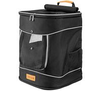 CADOCA® Backpack Pet Carrier | Ideal Transport Bag For Cats and Dogs | High Wearing Comfort | Up to 20kg Capacity | Adjustable Straps | With Short Lead & Waist Belt | Black