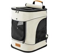 CADOCA® Cat Backpack Travel Bag Dog Carrier Cats Dogs Up to 12kg Beige
