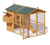 Cadoca Chicken Coop Rabbit Enclosure XXL Hen House 191x151x148 cm / 75x59.5x58 IN Stable Barn Hutch Stall Outdoor
