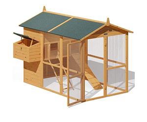 Cadoca Chicken Coop Rabbit Enclosure XXL Hen House 191x151x148 cm / 75x59.5x58 IN Stable Barn Hutch Stall Outdoor