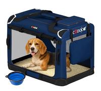 Dog Carrier Fabric Navy Blue L 70x52x50cm