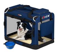 CADOCA® Extra Large Soft Sided Dog Carrier Car Travel 82x56x58cm Navy Blue