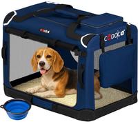Dog Carrier Fabric Navy Blue L 70x52x50cm