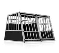 CADOCA® Large Dog Crate Aluminium XXL Extra Large Dog Crate for Car Boot Strong Safe Pet Carrier for Dogs, Cats & Puppies Durable Pet Cage for Dog Bed Divider, Easy-Clean Tray Ventilated Travel Crate