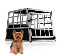 CADOCA® Medium Aluminium Dog Crate for Car Boot Dog Travel Crate 70x54x51cm