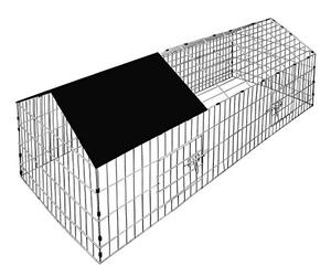 Cadoca Outdoor & Indoor Metal Enclosure For Small Animals with Black Sun Protection Roof & Lockable Doors | 180x75x75cm | Garden Hutch Run Coop Play Pen Cage | Rabbit Guinea Pig Hamster Tortoise