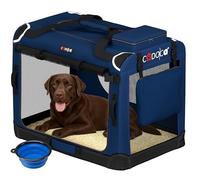 CADOCA® XXL Soft Sided Dog Carrier Car Travel 90x61x65cm Navy Blue