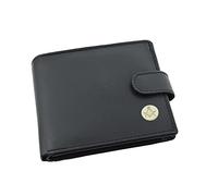 Cadogan Gifts Black Leather Wallet with Masonic White Gold Design with G Badge