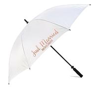 Cadogan Gifts Personalised Just Married with Couples First Names or Surname White Wedding Umbrella Parasol