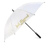Cadogan Gifts Personalised Just Married with Couples First Names or Surname White Wedding Umbrella Parasol