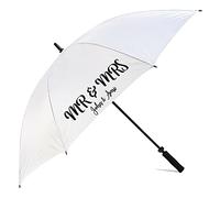 Cadogan Gifts Personalised Mr & Mrs Design with Couples First Names or Surname White Wedding Umbrella Parasol (Black)