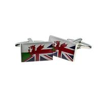 Cadogan Rectangular Union Jack Mixed with Welsh Flag Cufflinks