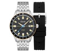 Cadola Men's 42mm Tahiti Automatic Limited Edition Smoke Grey Watch with Solid Stainless Steel Bracelet CD-1006-55